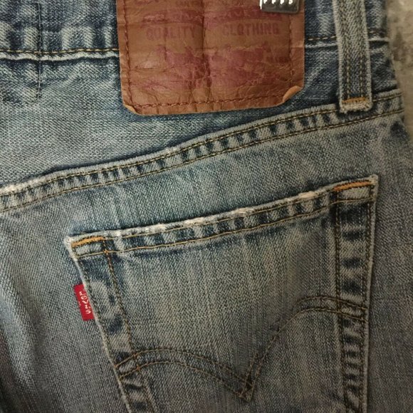 LEVI'S 527 Low Bootcut Mens Cut Off Jean Shorts - Picture 6 of 8